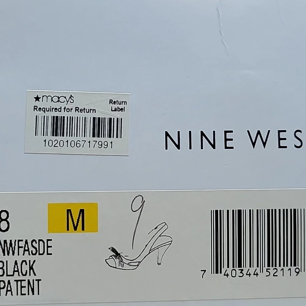 Nine West Glossy Black Peep-Toe Heels - Picture 3 of 3